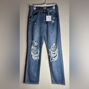 Pistola Cassie Super High Rise distressed Straight Jeans button fly size 28